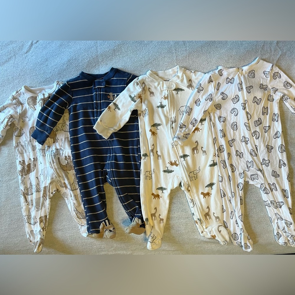 6 month baby sleep and play onesies